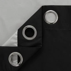 VERSAILLESFR Lot De 1 Rideaux Occultants à Oeillets Chambre Isolant Thermique Avec Revêtement Argenté Rideau Salon Design Moderne Pour Enfant Garcon Tissu Noir 132x160cm -Rideau et tringle Soldes 2024 41576492 4