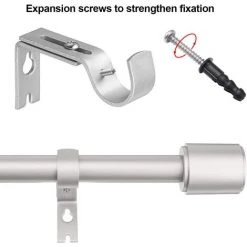 VERSAILLESFR 2 Pcs Ensemble De Supports De Tringle à Rideaux, Support Mural Réglable,Support De Rail De Rideau Support De Rail De Rideau Réglable Avec Vis Et Perçage Support De Rideau En Métal -Rideau et tringle Soldes 2024 41576500 3