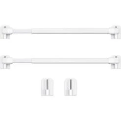 VERSAILLESFR Tringle à Rideau En Plastique Réglable Tringle à Rideau Extensible Pour Fenêtre Barres D'Armoire Tige De Tension Crochets De Tringle à Rideau Adhésive, 40-60 Cm (Blanc, 2)
