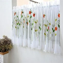 VERSAILLESFR Rideaux Courts Blanc,rideaux Voilage Rideaux Brodés Rideau Bistrot Panneaux Rideaux Rideau Cantonnière Rideaux Voile Valance Rideau Demi Rideaux Pour Salon Chambre Cuisine Fenetre Décor