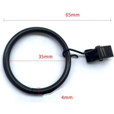 TANABATA Antirouille Anneaux De Rideaux Avec Pinces Metal Rideau Clips Crochet Anneaux Pour Rideaux Avec Pince En Métal Pinces Pour Anneaux De Rideau Diamètre 35 Mm Noir (30 Pièces) 2 TANABATA Antirouille Anneaux De Rideaux Avec Pinces Metal Rideau Clips Crochet Anneaux Pour Rideaux Avec Pince En Métal Pinces Pour Anneaux De Rideau Diamètre 35 Mm Noir (30 Pièces) – Image 2