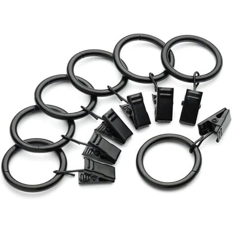 TANABATA Antirouille Anneaux De Rideaux Avec Pinces Metal Rideau Clips Crochet Anneaux Pour Rideaux Avec Pince En Métal Pinces Pour Anneaux De Rideau Diamètre 35 Mm Noir (30 Pièces) 4 TANABATA Antirouille Anneaux De Rideaux Avec Pinces Metal Rideau Clips Crochet Anneaux Pour Rideaux Avec Pince En Métal Pinces Pour Anneaux De Rideau Diamètre 35 Mm Noir (30 Pièces) – Image 4