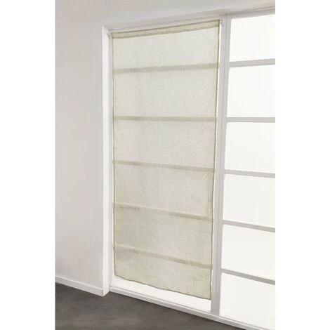 RIDEAUDISCOUNT Vitrage 90 X 210 Cm à Passe Tringle Grande Hauteur Effet Naturel Fines Rayures Horizontales Naturel Blanc - Blanc 2 RIDEAUDISCOUNT Vitrage 90 X 210 Cm à Passe Tringle Grande Hauteur Effet Naturel Fines Rayures Horizontales Naturel Blanc - Blanc – Image 2
