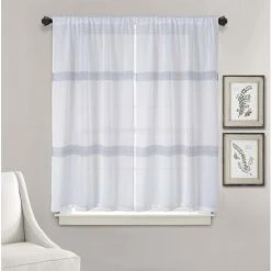 BEST INTERIOR Paire De Vitrages Dalia Blanc 90x120cm - Blanc