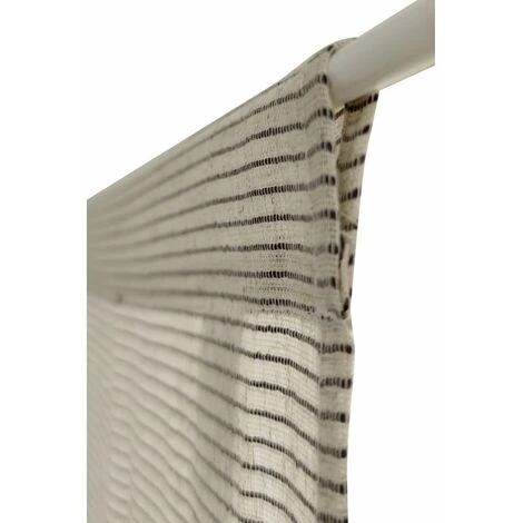 RIDEAUDISCOUNT Vitrage 90 X 210 Cm à Passe Tringle Grande Hauteur Effet Naturel Fines Rayures Horizontales Naturel Gris - Gris 1 RIDEAUDISCOUNT Vitrage 90 X 210 Cm à Passe Tringle Grande Hauteur Effet Naturel Fines Rayures Horizontales Naturel Gris - Gris