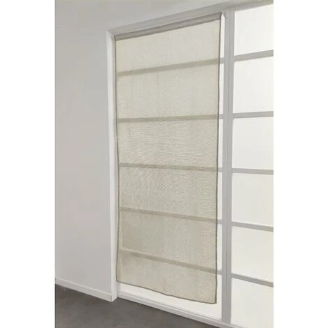 RIDEAUDISCOUNT Vitrage 90 X 210 Cm à Passe Tringle Grande Hauteur Effet Naturel Fines Rayures Horizontales Naturel Gris - Gris 2 RIDEAUDISCOUNT Vitrage 90 X 210 Cm à Passe Tringle Grande Hauteur Effet Naturel Fines Rayures Horizontales Naturel Gris - Gris – Image 2