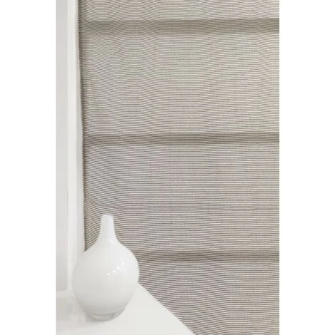 RIDEAUDISCOUNT Vitrage 90 X 210 Cm à Passe Tringle Grande Hauteur Effet Naturel Fines Rayures Horizontales Naturel Gris - Gris 4 RIDEAUDISCOUNT Vitrage 90 X 210 Cm à Passe Tringle Grande Hauteur Effet Naturel Fines Rayures Horizontales Naturel Gris - Gris – Image 4