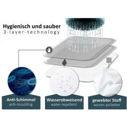 Rideau De Douche, Tissu Rideaux De Douche 180x200,Résistant à La Moisissure Imperméable Avec Des Crochets,Rideau Douche Pour Salle De Bains,Irisfr,（Motif De Douche Noir） -Rideau et tringle Soldes 2024 42741619 3