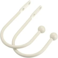 SUNFLOWER Embrasses Décoratives Murales Décoratives Pour Rideaux En Métal 2 Pièces Avec Vis, Retenues De Traitement De Fenêtre Robustes Pour La Décoration Intérieure, Blanc