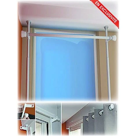 SECODIR 1 Barre Télescopique Du Sol Au Plafond Sans Perçage De 2m à 3m - Nickel Satiné 2 SECODIR 1 Barre Télescopique Du Sol Au Plafond Sans Perçage De 2m à 3m - Nickel Satiné – Image 2