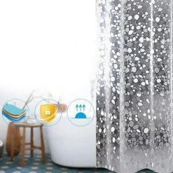 GrooFoo Rideau De Salle De Bain Rideau De Douche Baignoire Imperméable, Anti-moisissure, Antibactérien, Blanc Semi-Transparent-180x200 Cm 8 GrooFoo Rideau De Salle De Bain Rideau De Douche Baignoire Imperméable, Anti-moisissure, Antibactérien, Blanc Semi-Transparent-180x200 Cm -Rideau et tringle Soldes 2024 44109418 4