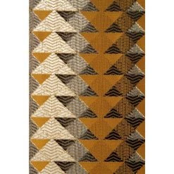 RIDEAUDISCOUNT Rideau Tamisant 135 X 280 Cm à Oeillets Jacquard Editeur Motif Géométrique Brun - Brun -Rideau et tringle Soldes 2024 44419411 5