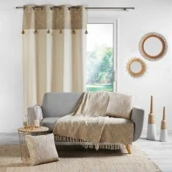 Paris Prix - Rideau à œillets "sultan" 140x240cm Naturel -Rideau et tringle Soldes 2024 44465910 3