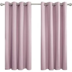 FREOSEN Lot De 2 Rideaux Occultants Thermiques - Rose - 140 X 260 Cm