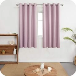 FREOSEN Lot De 2 Rideaux Occultants Thermiques - Rose - 140 X 260 Cm -Rideau et tringle Soldes 2024 44487098 3