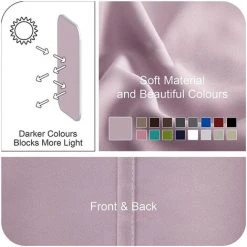 FREOSEN Lot De 2 Rideaux Occultants Thermiques - Rose - 140 X 260 Cm -Rideau et tringle Soldes 2024 44487098 4