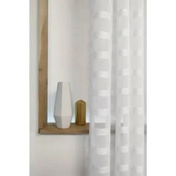 RIDEAUDISCOUNT Voilage Petite Hauteur 140 X 180 Cm à Oeillets Rayures Satinées Horizontales Blanc - Blanc 7 RIDEAUDISCOUNT Voilage Petite Hauteur 140 X 180 Cm à Oeillets Rayures Satinées Horizontales Blanc - Blanc -Rideau et tringle Soldes 2024 44491250 3