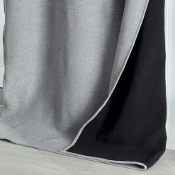 HOMEMAISON Rideau Double Face Polaire Et Thermique Gris Mineral 140 X 260 Cm - Gris Mineral -Rideau et tringle Soldes 2024 44931455 3