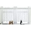 DKSFJKL Rideaux Rideau Bistro Semi-transparent Broderie Fleurs Blanches Semi-transparent Rideau Court Pour Cuisine Salon Chambre Porte Rideau Fleur 100x61cm