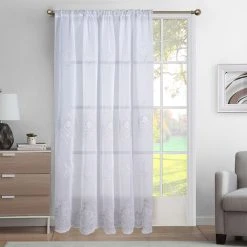 BEST INTERIOR Voilage Grande Largeur Macramé Galon Fronceur Iko Blanc 300x240cm - Blanc