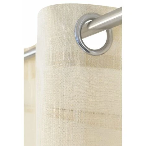 RIDEAUDISCOUNT Voilage Grande Largeur 280 X 240 Cm à 14 Oeillets Effet Lin Irisé Ecru Avec Fil Lurex Doré - Ecru 4 RIDEAUDISCOUNT Voilage Grande Largeur 280 X 240 Cm à 14 Oeillets Effet Lin Irisé Ecru Avec Fil Lurex Doré - Ecru – Image 4