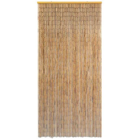VidaXL Rideau De Porte Bambou 90 X 200 Cm - Brun 2 VidaXL Rideau De Porte Bambou 90 X 200 Cm - Brun – Image 2