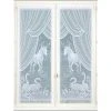 HOMEMAISON Paire De Vitrages Esprit "Equestre" Blanc 60 X 120 Cm - Blanc