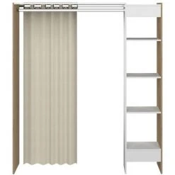 SYMBIOSIS - Dressing TOM Une Colonne Chêne Naturel Et Rideau écru - Quercia Naturale E Tenda Ecru -Rideau et tringle Soldes 2024 46476175 3