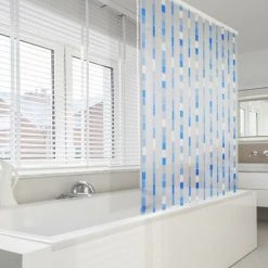 CASA PURA Store Enrouleur De Douche Mosaic 80 X 240 Cm - Bleu -Rideau et tringle Soldes 2024 46900025 3