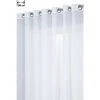 RIDEAUDISCOUNT Voilage 280 X 240 Cm 14 Oeillets Grande Largeur Mat Fines Lignes Tissées Blanc - Blanc
