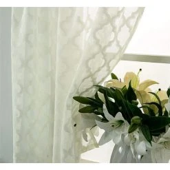 Rideaux Rideaux Rideaux Echarpes Petites Fenêtres Courtes Style Country Vintage Rideaux Transparents à Disques Rideaux Echarpes Rideau Bistro Cuisine Moderne Ensemble De 2 Salon (74 * 61 Cm Ivoire),HANBING -Rideau et tringle Soldes 2024 47163188 4