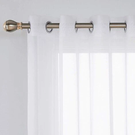 GUAZHUNIFR Lot De 2 Rideaux Voilages Blanc, Panneaux De Fenêtres Voile De Fenêtre Avec Solide à Oeillets Pour Salon Chambre Décoration, 137cm X 241 Cm Guazhuni 2 GUAZHUNIFR Lot De 2 Rideaux Voilages Blanc, Panneaux De Fenêtres Voile De Fenêtre Avec Solide à Oeillets Pour Salon Chambre Décoration, 137cm X 241 Cm Guazhuni – Image 2