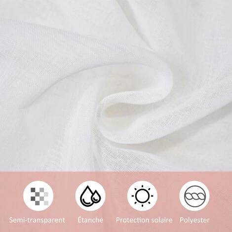 ASUPERMALL 1 Panneau Extérieur Semi-Transparent Rideau Imperméable Rideau Intimité Rideaux à Œillets Pour Pergola Porche Pavillon Jardin Pelouse Couloir Solarium Décor, Type 1, 132*213Cm 2 ASUPERMALL 1 Panneau Extérieur Semi-Transparent Rideau Imperméable Rideau Intimité Rideaux à Œillets Pour Pergola Porche Pavillon Jardin Pelouse Couloir Solarium Décor, Type 1, 132*213Cm – Image 2