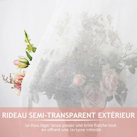 ASUPERMALL 1 Panneau Extérieur Semi-Transparent Rideau Imperméable Rideau Intimité Rideaux à Œillets Pour Pergola Porche Pavillon Jardin Pelouse Couloir Solarium Décor, Type 1, 132*213Cm 3 ASUPERMALL 1 Panneau Extérieur Semi-Transparent Rideau Imperméable Rideau Intimité Rideaux à Œillets Pour Pergola Porche Pavillon Jardin Pelouse Couloir Solarium Décor, Type 1, 132*213Cm – Image 3
