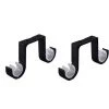 ELLE 2 Supports De Plafond Support Noir Support De Tringle à Rideau Double Support De Tringle à Rideau En Alliage D'aluminium