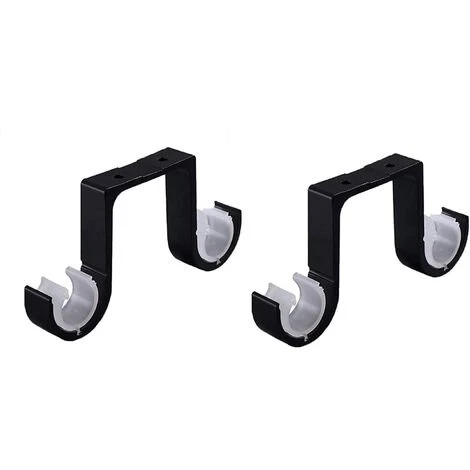 ELLE 2 Supports De Plafond Support Noir Support De Tringle à Rideau Double Support De Tringle à Rideau En Alliage D'aluminium 1 ELLE 2 Supports De Plafond Support Noir Support De Tringle à Rideau Double Support De Tringle à Rideau En Alliage D'aluminium