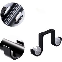 ELLE 2 Supports De Plafond Support Noir Support De Tringle à Rideau Double Support De Tringle à Rideau En Alliage D'aluminium 6 ELLE 2 Supports De Plafond Support Noir Support De Tringle à Rideau Double Support De Tringle à Rideau En Alliage D'aluminium -Rideau et tringle Soldes 2024 48832273 3