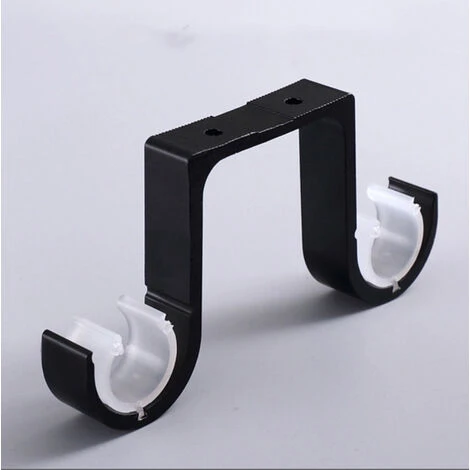 ELLE 2 Supports De Plafond Support Noir Support De Tringle à Rideau Double Support De Tringle à Rideau En Alliage D'aluminium 4 ELLE 2 Supports De Plafond Support Noir Support De Tringle à Rideau Double Support De Tringle à Rideau En Alliage D'aluminium – Image 4