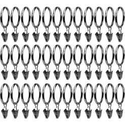LONGZIMING Pince Pour Rideaux 38mm, Clips De Rideau, 36 Pièces Anneaux Rideaux Avec Pince, Fait De Fer, Avec Des Clips, Solide Et Durable, Pour Rideaux, Rideaux De Douche, Pendentifs, Photos  (Noir)