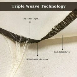 Fei Yu Rideau Imperméable Extérieur, Isolation Thermique, Coupe-Vent Et Protection UV Rideaux Occultants Convient Pour Les Jardins, Pavillons, Balcons,Terrasse (Beige, 2 PCS / 132 X 213 CM) -Rideau et tringle Soldes 2024 49136842 5