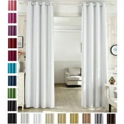 WOLTU 1 Pièce Rideau Occultant En Polyester. Rideau Opaque Suspension à œillets. 135x225cm. Blanc. VH5866ws