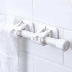 TINOR 8 Pièces Fixations Sans Perçage Tige, Support Tringle à Rideau Auto Adhésif, Supports Crochet Draperie, Support Fixation Tringle à Rideaux Avec Boucle Ressort Pour Maison, Salle Bain, Hôtel, Plastique -Rideau et tringle Soldes 2024 49283681 5