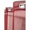 RIDEAUDISCOUNT Voilage 140 X 260 Cm à Oeillets Effet Lin Uni Rouge Foncé - Rouge