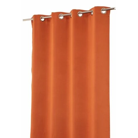 RIDEAUDISCOUNT Rideau Obscurcissant 135 X 240 Cm à Oeillets Uni Terracotta - Rouge 2 RIDEAUDISCOUNT Rideau Obscurcissant 135 X 240 Cm à Oeillets Uni Terracotta - Rouge – Image 2