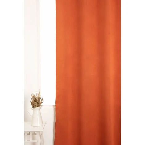 RIDEAUDISCOUNT Rideau Obscurcissant 135 X 240 Cm à Oeillets Uni Terracotta - Rouge 3 RIDEAUDISCOUNT Rideau Obscurcissant 135 X 240 Cm à Oeillets Uni Terracotta - Rouge – Image 3