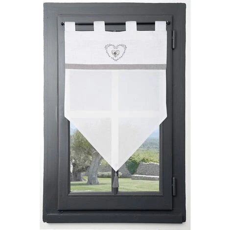 LOVELY CASA Brise Bise 45x60 Cm Pauline Gris Coton - Gris 1 LOVELY CASA Brise Bise 45x60 Cm Pauline Gris Coton - Gris