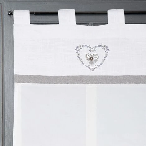 LOVELY CASA Brise Bise 45x60 Cm Pauline Gris Coton - Gris 2 LOVELY CASA Brise Bise 45x60 Cm Pauline Gris Coton - Gris – Image 2