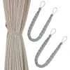 ELLE Embrasses De Rideaux Simples En Forme De Corde Tricotées à La Main - Type : Embrasses Et Accessoires De Rideaux，gris