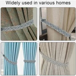 ELLE Embrasses De Rideaux Simples En Forme De Corde Tricotées à La Main - Type : Embrasses Et Accessoires De Rideaux，gris -Rideau et tringle Soldes 2024 51418492 5