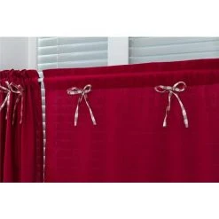 LITZEE Rideaux Petites Fenêtres Court Style Country Vintage Opaque Disque Rideaux Rideaux Courts Rideau Court Rideau Cuisine Moderne À Carreaux Ensemble De 2 Salon (Vin Rouge 71 * 61 Cm) -Rideau et tringle Soldes 2024 51551597 5
